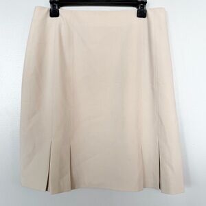 VINTAGE Amanda Smith Pleated Cream Skirt Classic Career Retro 90s Chic- Size 12